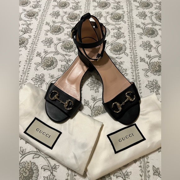 GUCCI HORSEBIT ANKLE STRAP BLACK SANDALS SIZE 36 EU / 6 US - $950.00 - Picture 5 of 11
